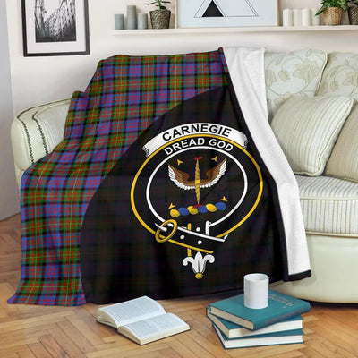 Clan Carnegie Ancient Tartan Crest Blanket Wave Style XT51