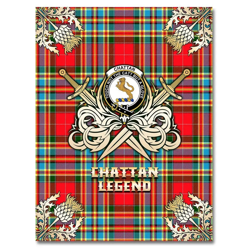 Clan Chattan Tartan Gold Courage Symbol Blanket HG60 Clan Chattan Tartan Today   