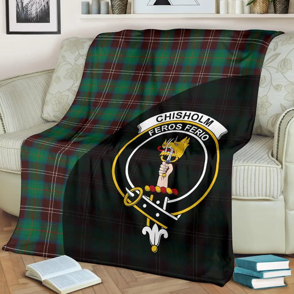 Clan Chisholm Hunting Ancient Tartan Crest Blanket Wave Style NR80 Clan Chisholm Tartan Today   
