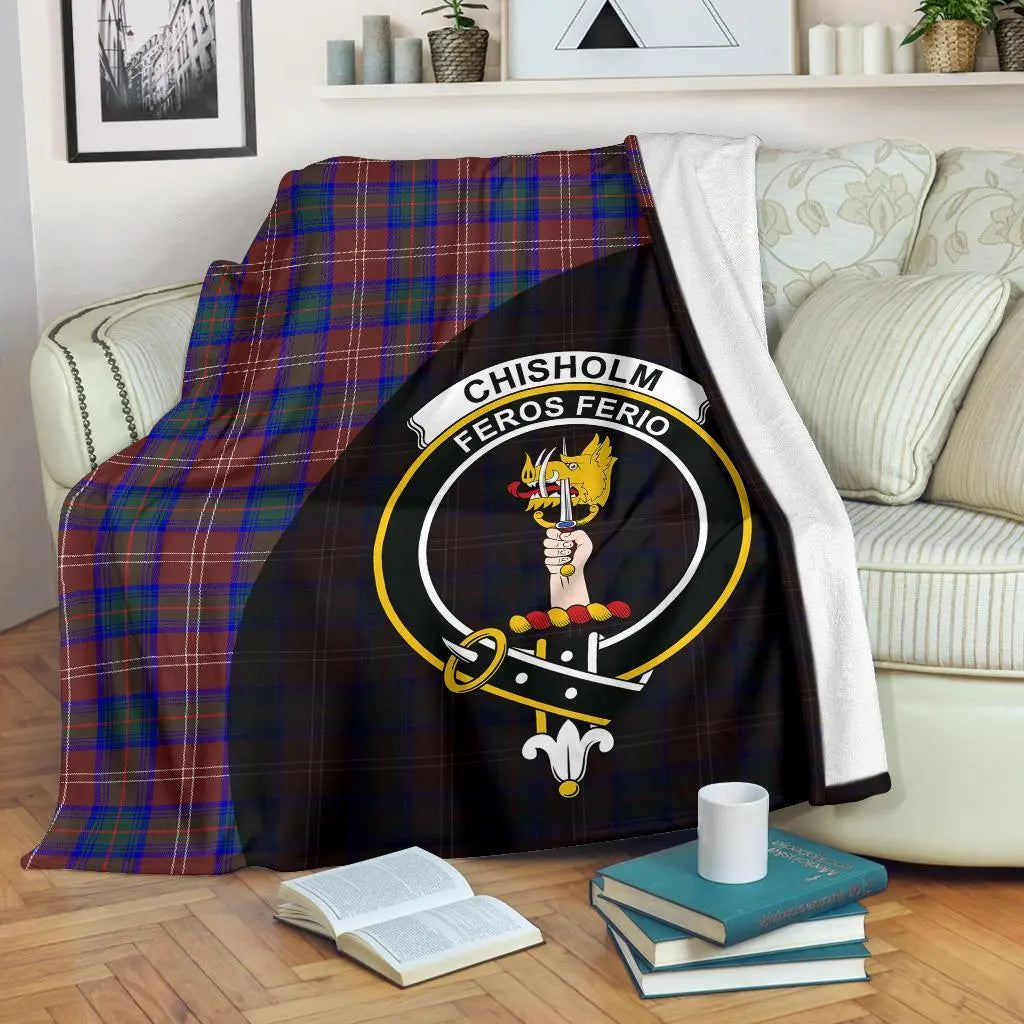 Clan Chisholm Hunting Modern Tartan Crest Blanket Wave Style HQ87 Clan Chisholm Tartan Today   