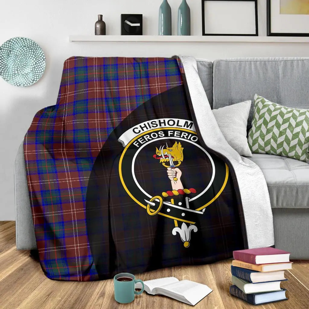Clan Chisholm Hunting Modern Tartan Crest Blanket Wave Style HQ87 Clan Chisholm Tartan Today   