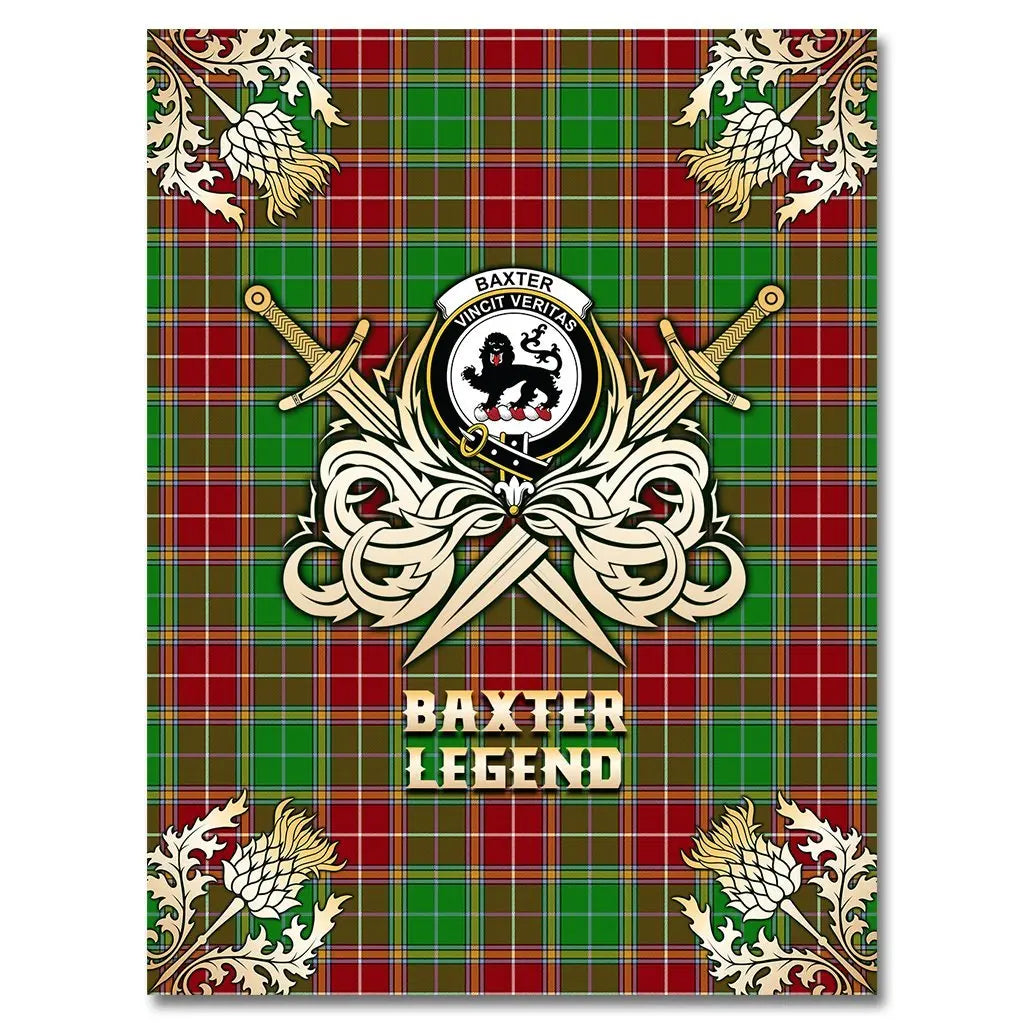 Clan Clan Baxter Modern Tartan Gold Courage Symbol Blanket BU58 Clan Baxter Tartan Today   