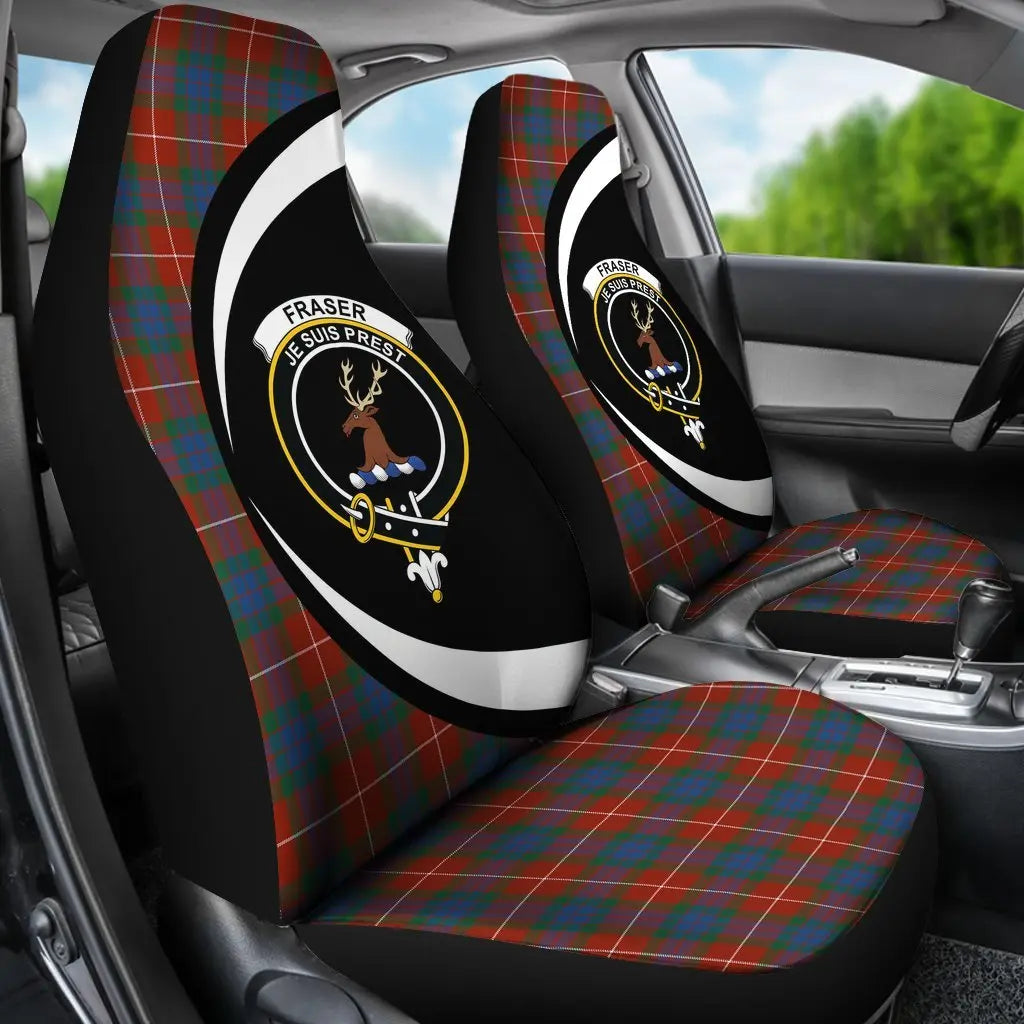 Clan Clan Fraser Ancient Tartan Crest Circle Car Seat Cover DK83 Clan Fraser Tartan Today   
