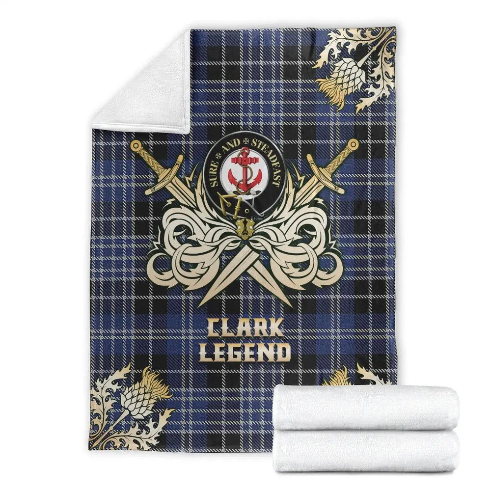 Clan Clark Tartan Gold Courage Symbol Blanket ON27 Clan Clark Tartan Today   