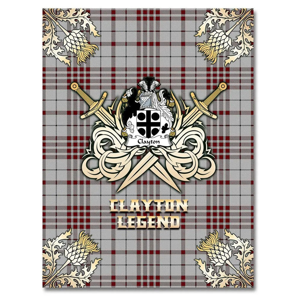Clan Clayton Tartan Gold Courage Symbol Blanket UI46  Tartan Today   