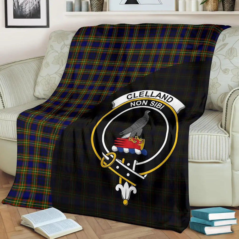Clan Clelland Modern Tartan Crest Blanket Wave Style NL51 Clan Clelland Tartan Today   