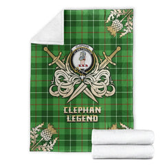 Clan Clephan Tartan Gold Courage Symbol Blanket UX87 Clan Clephan Tartan Today   