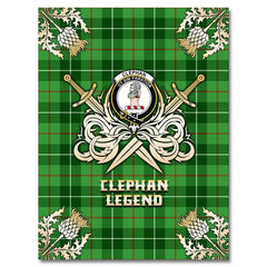 Clan Clephan Tartan Gold Courage Symbol Blanket UX87 Clan Clephan Tartan Today   