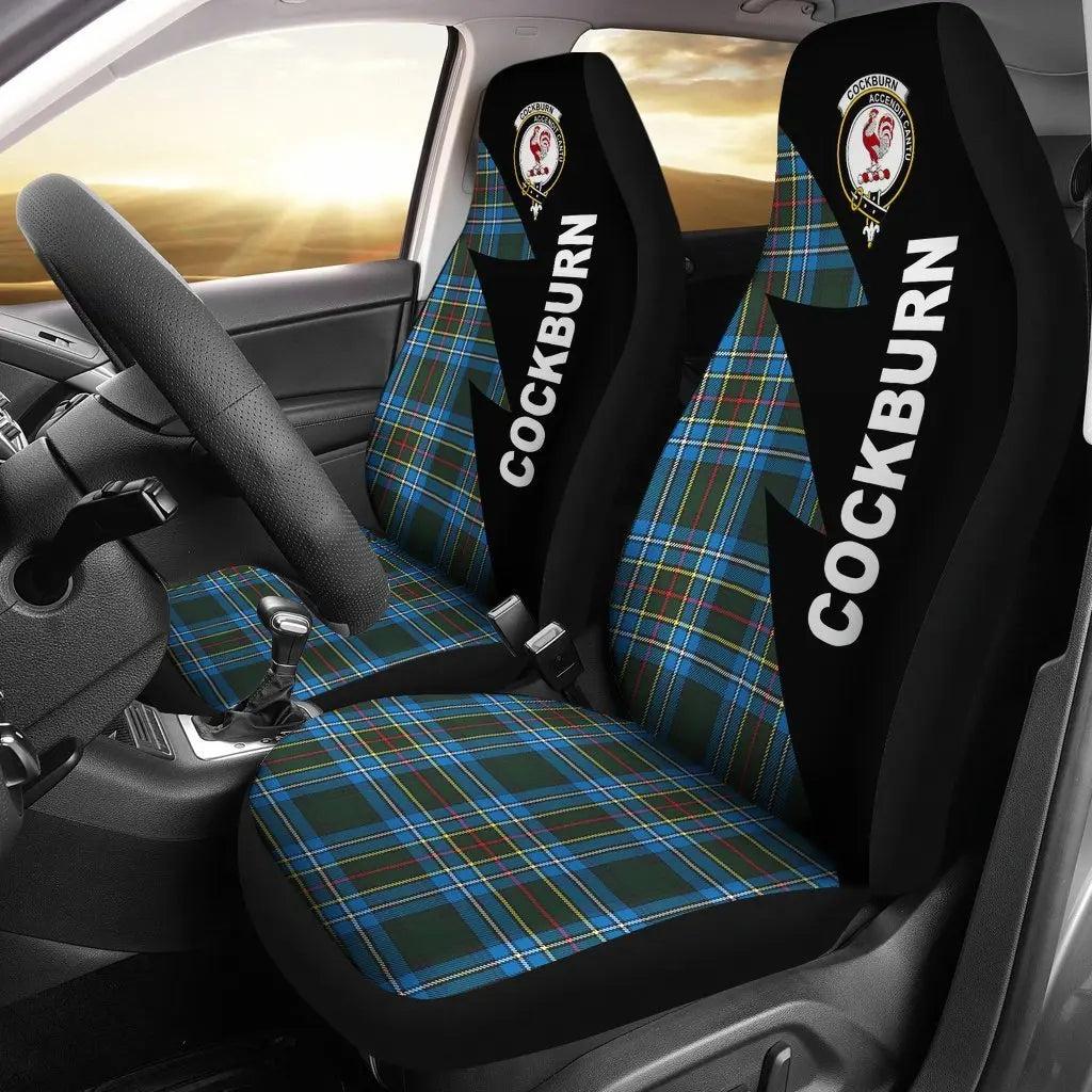 Clan Cockburn Tartan Crest Flash Style Car Seat Cover CJ38 Clan Cockburn Tartan Today   