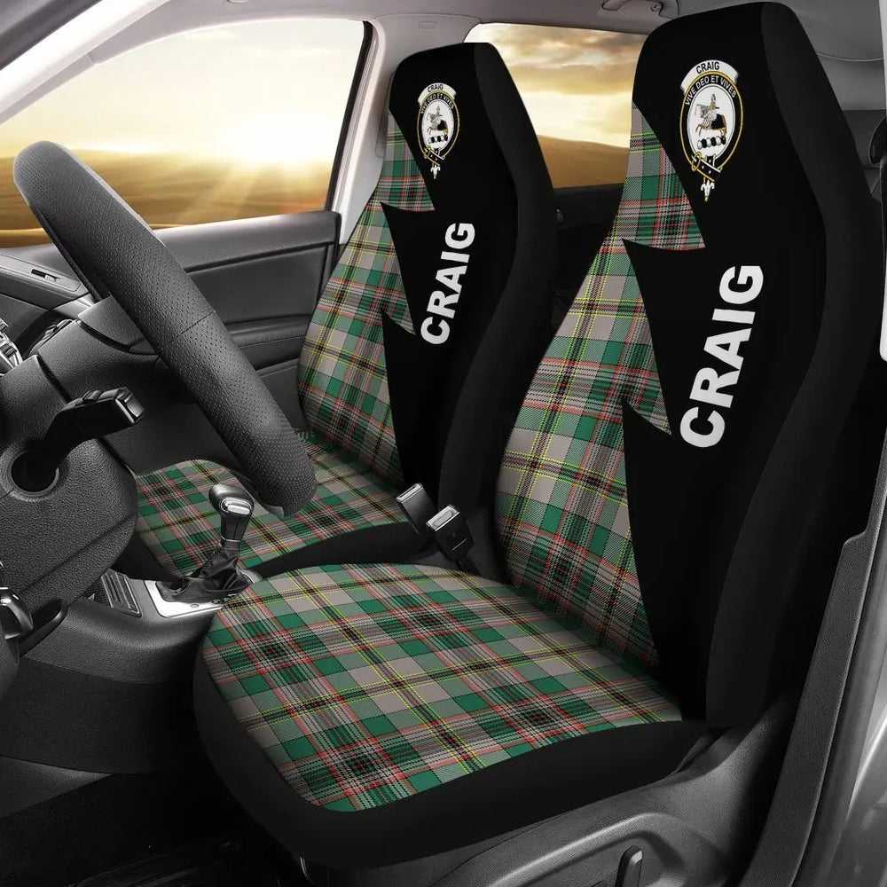 Clan Craig Ancient Tartan Crest Car Seat Cover  - Flash StyleJE57 Clan Craig Tartan Today   