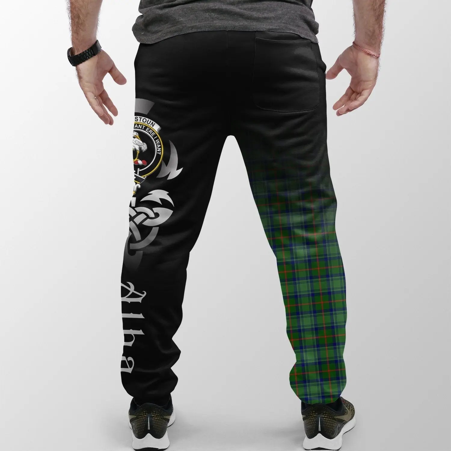 Clan Cranstoun Tartan Crest Jogger Sweatpants  Alba Celtic Style HV42 Clan Cranstoun Tartan Today   
