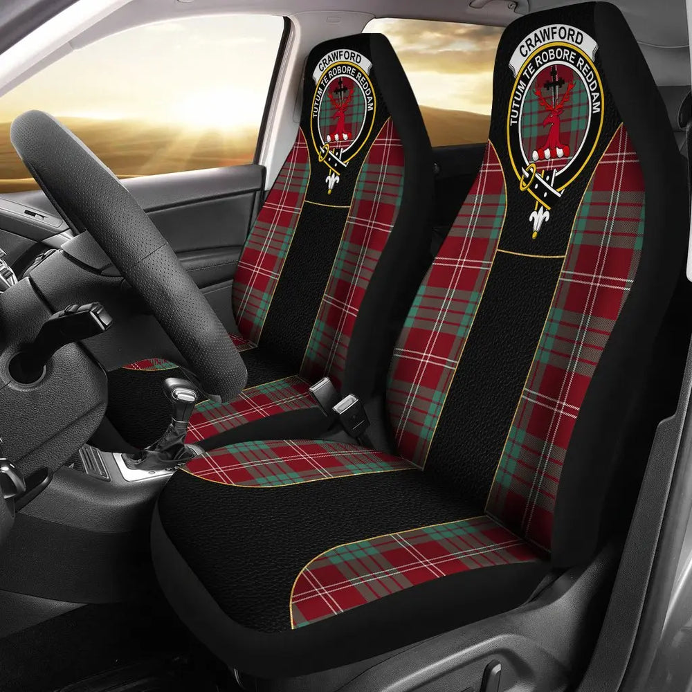 Clan Crawford Tartan Crest Special Style Car Seat Cover KF11 Clan Crawford Tartan Today   