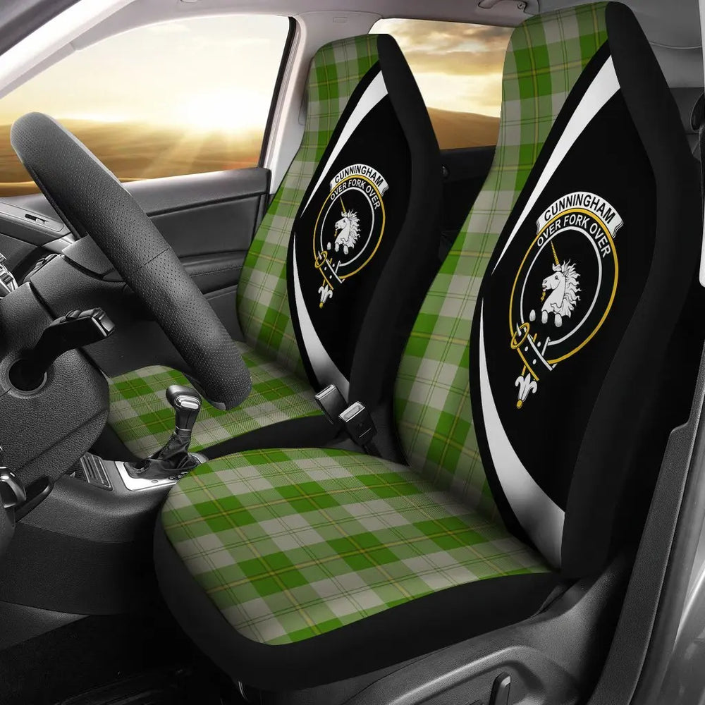 Clan Cunningham Dress Green Dancers Tartan Crest Circle Style Car Seat Cover UJ45 Clan Cunningham Tartan Today   