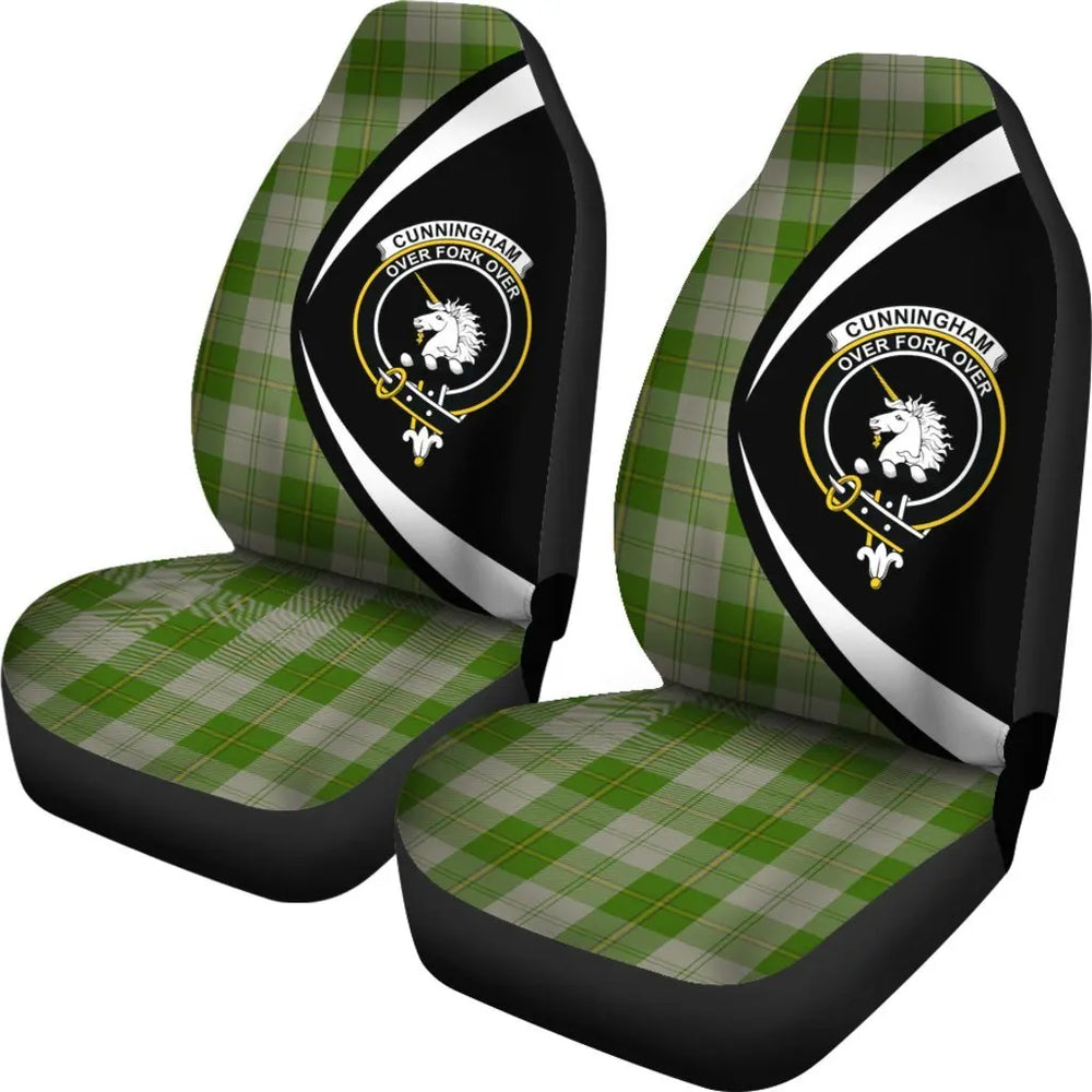 Clan Cunningham Dress Green Dancers Tartan Crest Circle Style Car Seat Cover UJ45 Clan Cunningham Tartan Today   