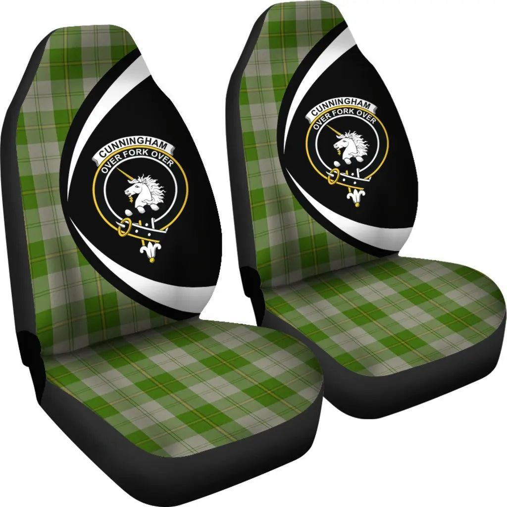 Clan Cunningham Dress Green Dancers Tartan Crest Circle Style Car Seat Cover UJ45 Clan Cunningham Tartan Today   