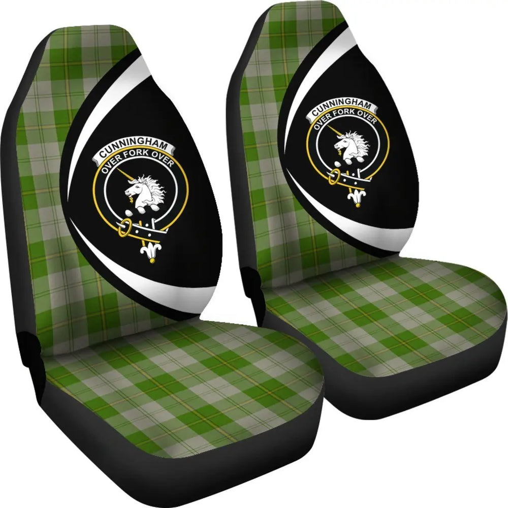 Clan Cunningham Dress Green Dancers Tartan Crest Circle Style Car Seat Cover UJ45 Clan Cunningham Tartan Today   