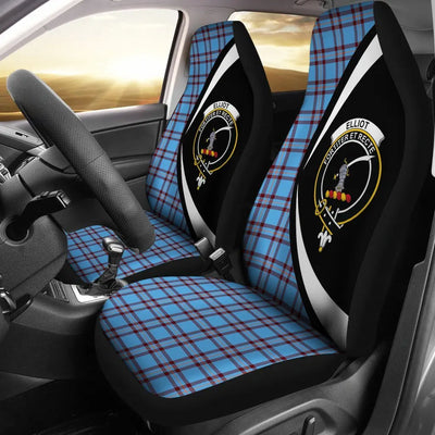 Clan Elliot Ancient Tartan Crest Circle Car Seat Cover