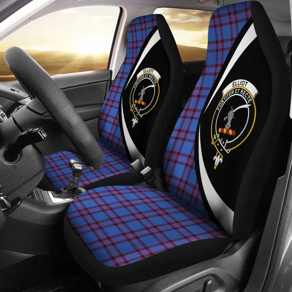 Clan Elliot Modern Tartan Crest Circle Car Seat Cover IZ93 Clan Elliot Tartan Today   