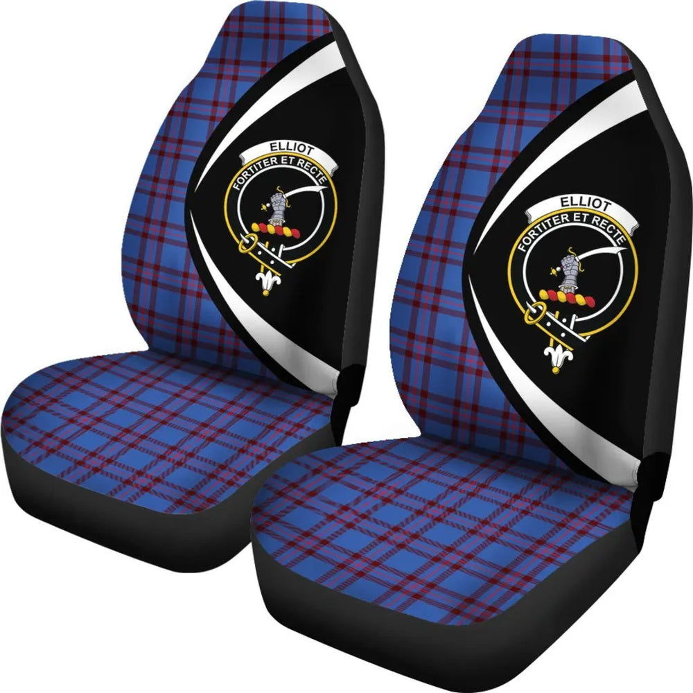 Clan Elliot Modern Tartan Crest Circle Car Seat Cover IZ93 Clan Elliot Tartan Today   