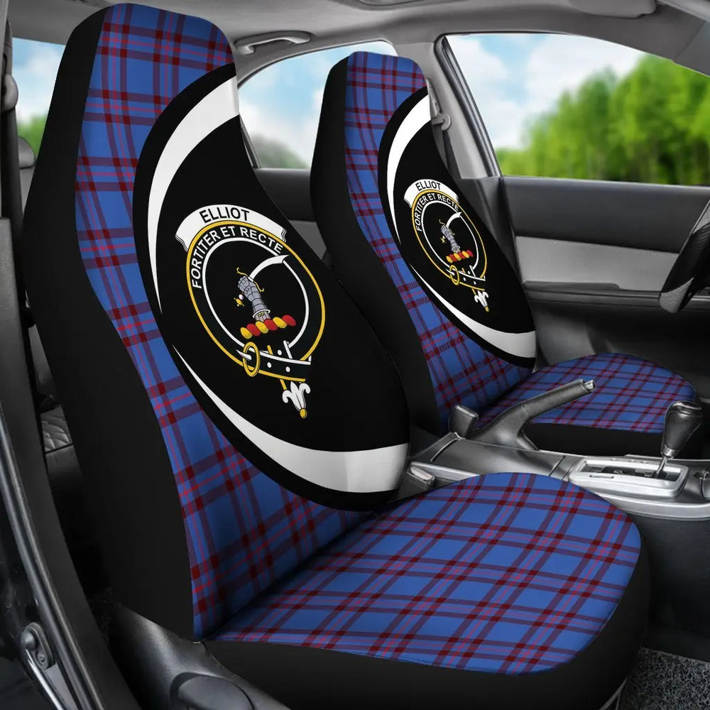 Clan Elliot Modern Tartan Crest Circle Car Seat Cover IZ93 Clan Elliot Tartan Today   