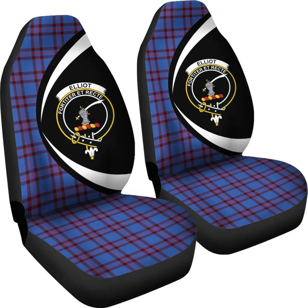 Clan Elliot Modern Tartan Crest Circle Car Seat Cover IZ93 Clan Elliot Tartan Today   