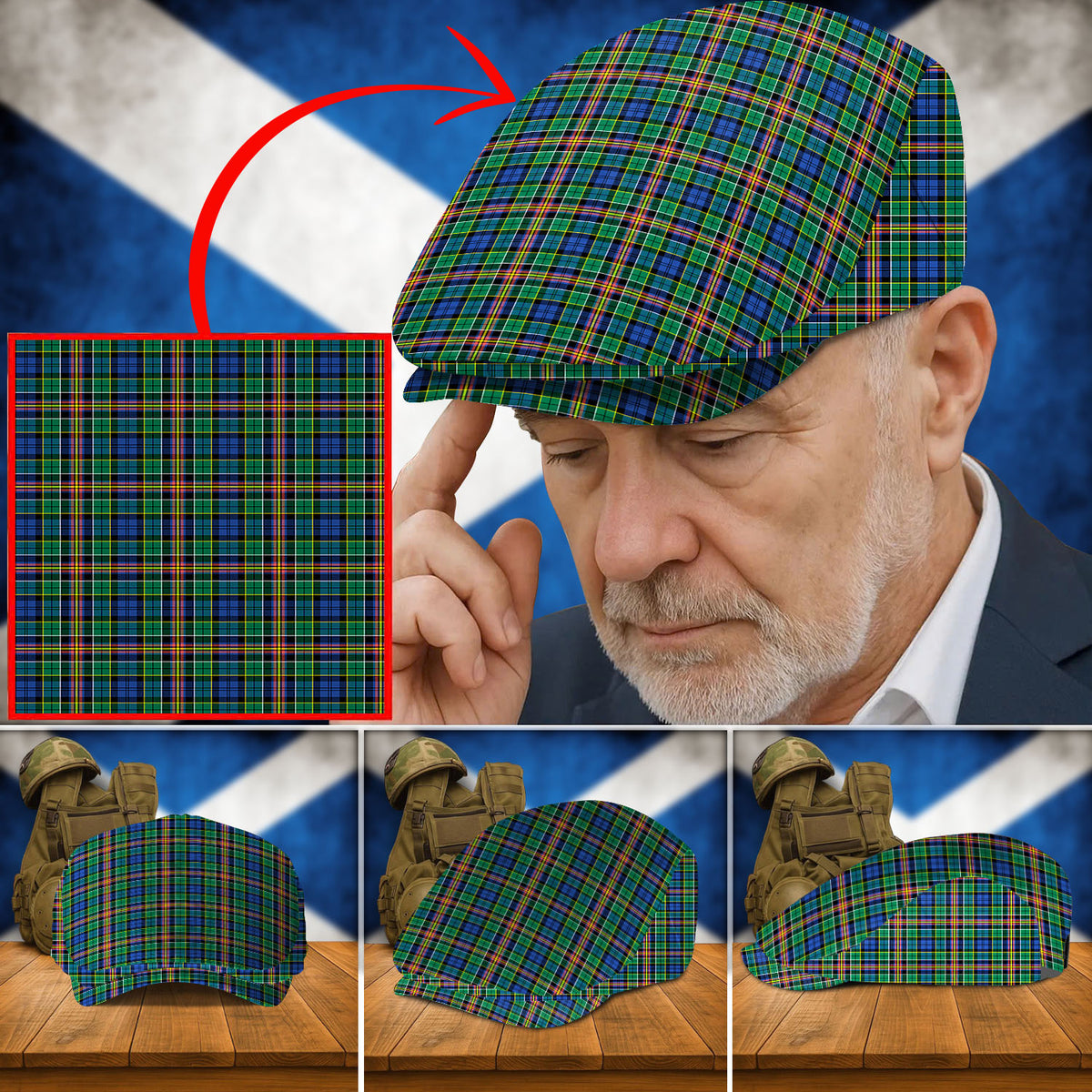 Clan Allison Tartan Flat Cap DA20 Allison Tartan Tartan Today