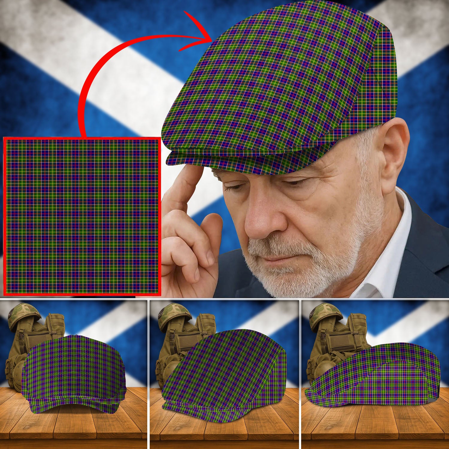 Clan Ayrshire District Tartan Flat Cap TZ34 Ayrshire District Tartan Tartan Today