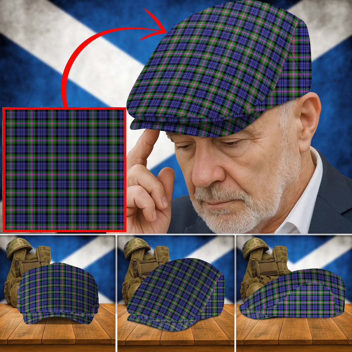 Clan Baird Modern Tartan Flat Cap KB36 Baird Modern Tartan Tartan Today