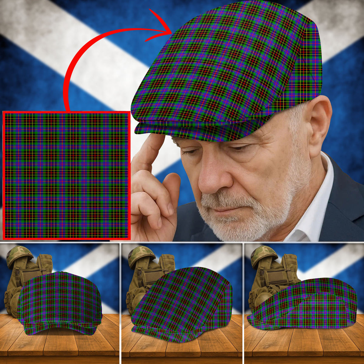 Clan Brodie Hunting Modern Tartan Flat Cap AR53 Brodie Hunting Modern Tartan Tartan Today