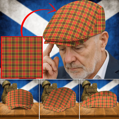 Clan Buchanan Old Set Weathered Tartan Flat Cap XQ15