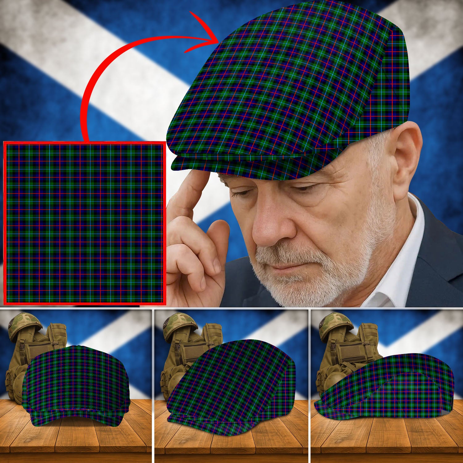 Clan Campbell of Cawdor Modern Tartan Flat Cap TM39 Campbell of Cawdor Modern Tartan Tartan Today