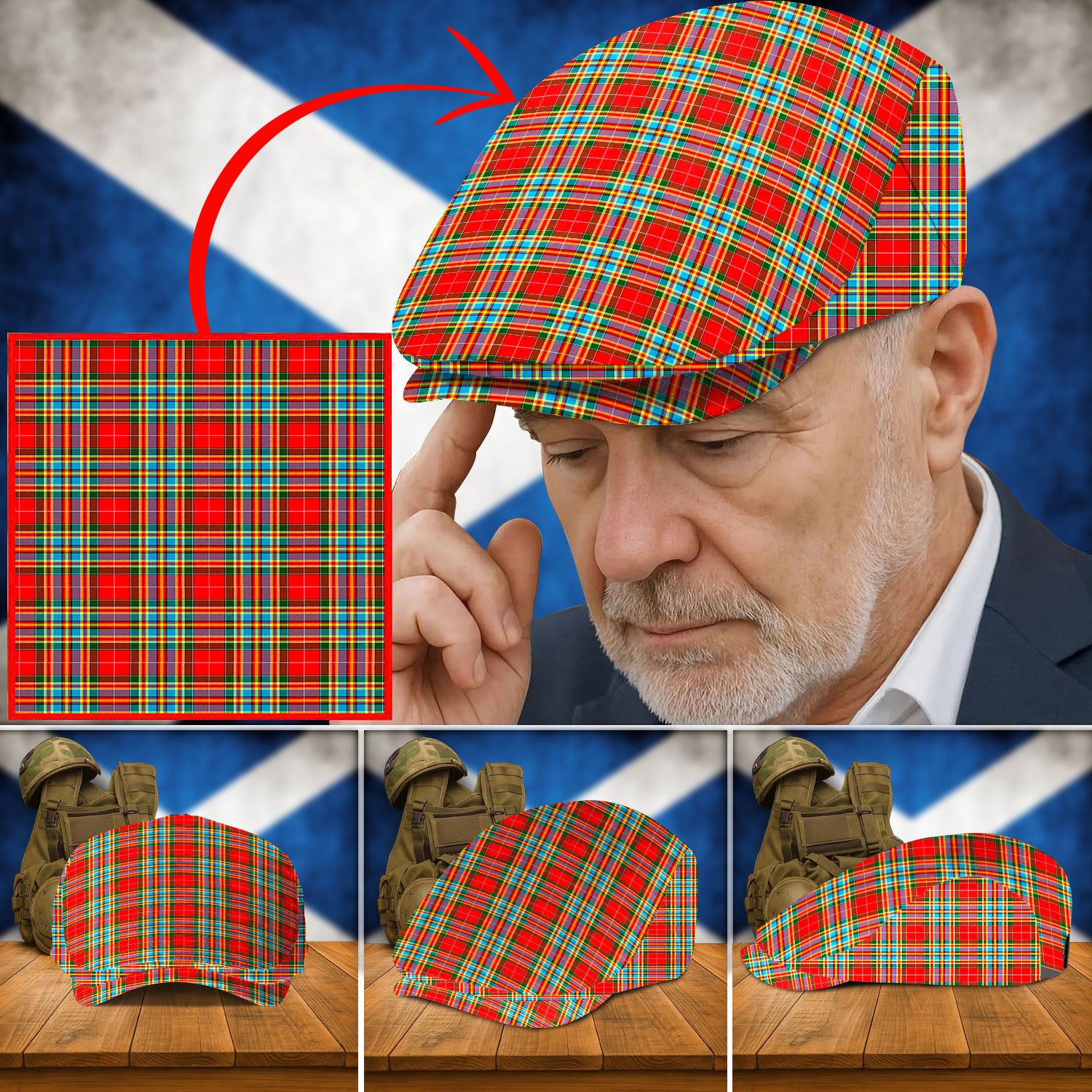 Clan Chattan Tartan Flat Cap ST86 Chattan Tartan Tartan Today