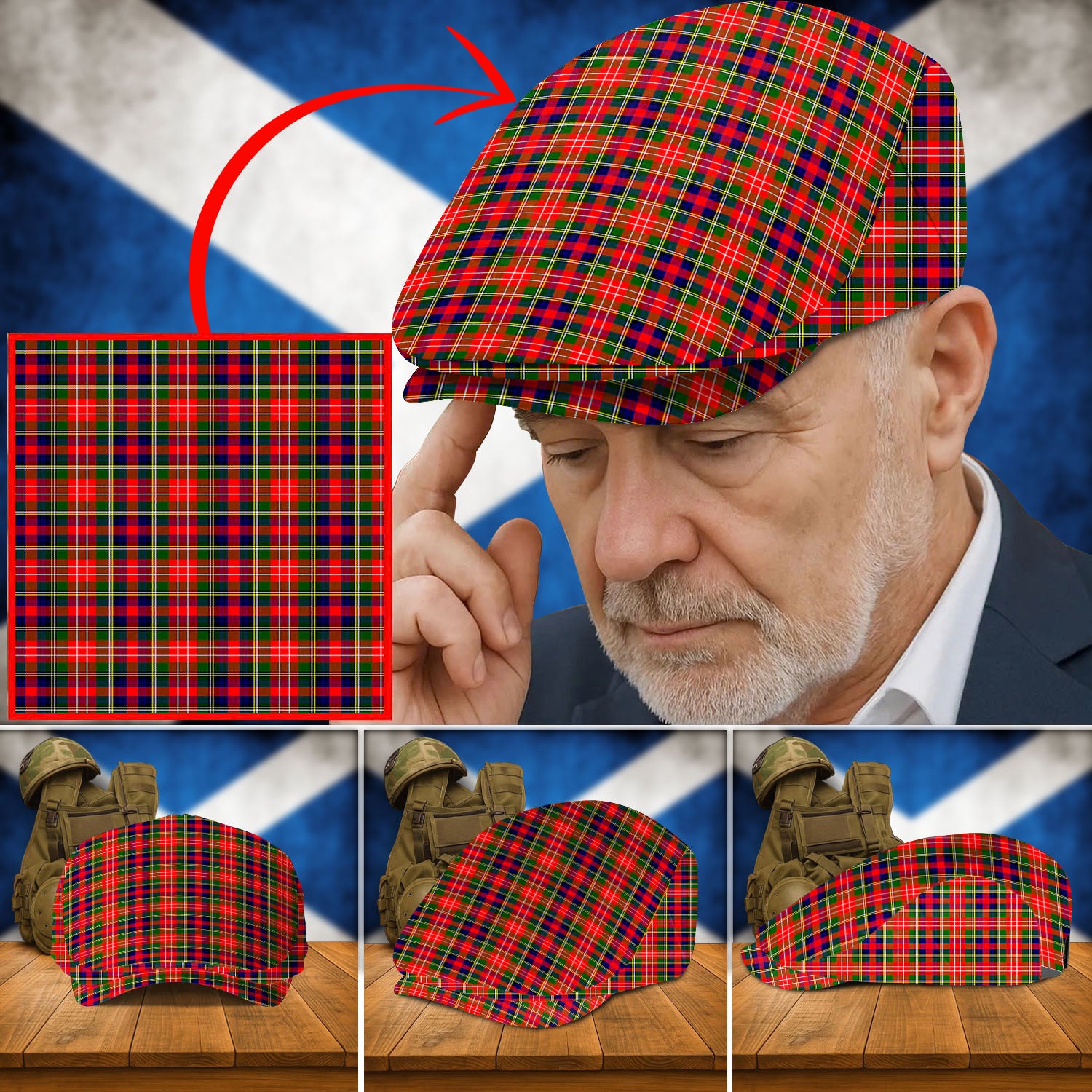 Clan Christie Tartan Flat Cap OJ98 Christie Tartan Tartan Today