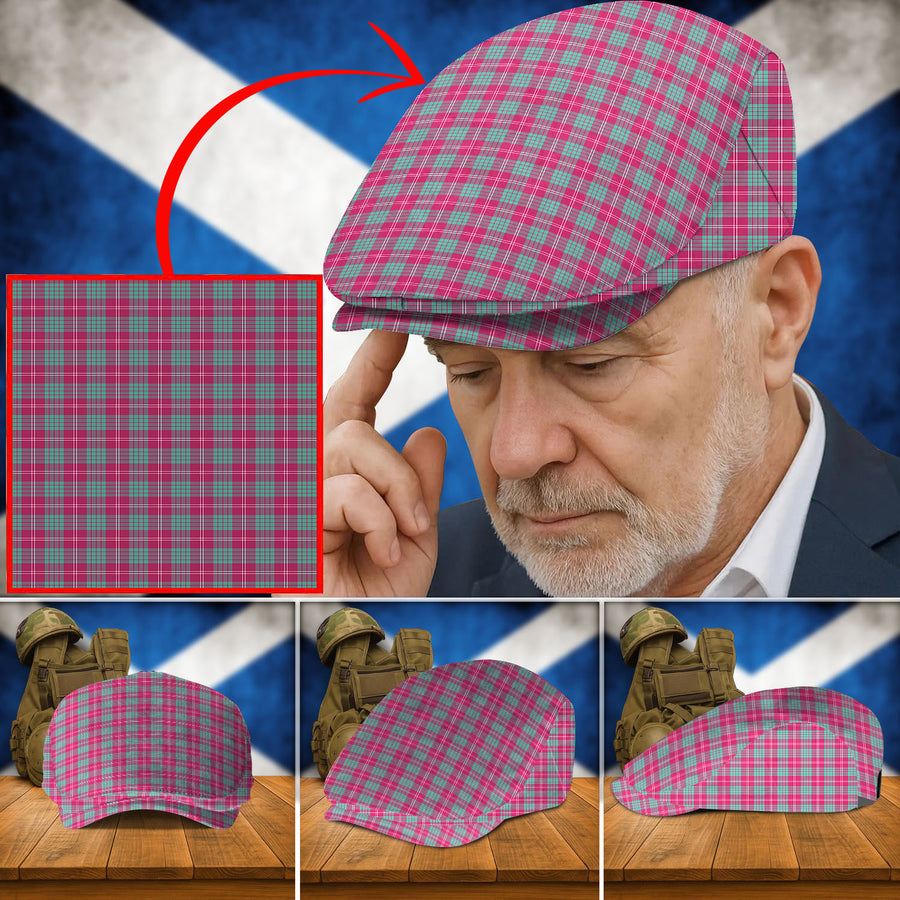 Clan Crawford Ancient Tartan Flat Cap