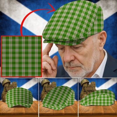 Clan Cunningham Dress Green Dancers Tartan Flat Cap DM63