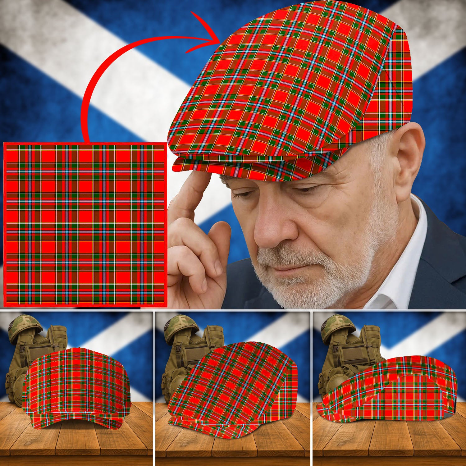 Clan Drummond of Perth Tartan Flat Cap QZ31 Drummond of Perth Tartan Tartan Today
