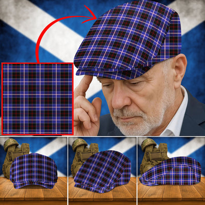 Clan Dunlop Modern Tartan Flat Cap SZ57