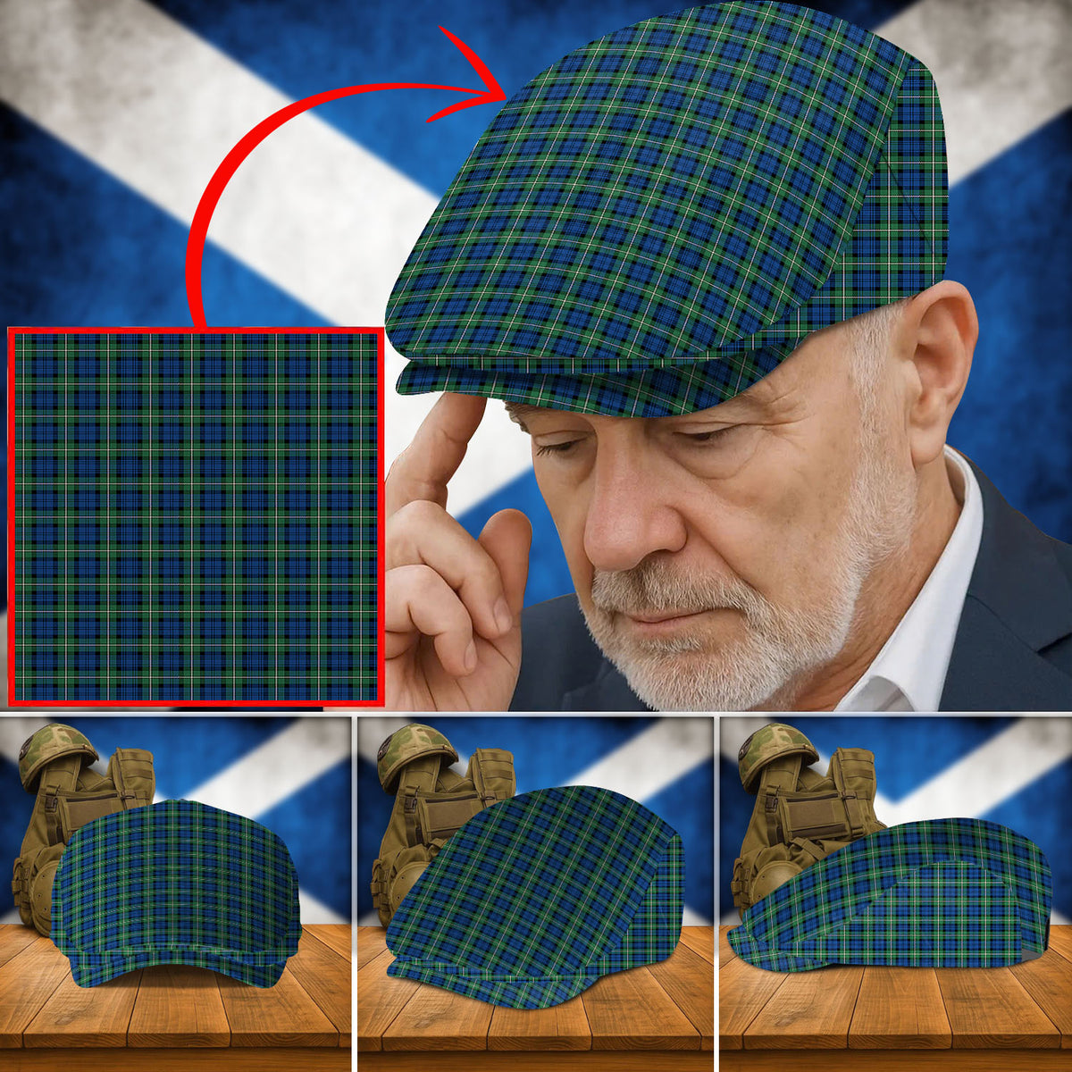 Clan Forbes Ancient Tartan Flat Cap DF25 Forbes Ancient Tartan Tartan Today
