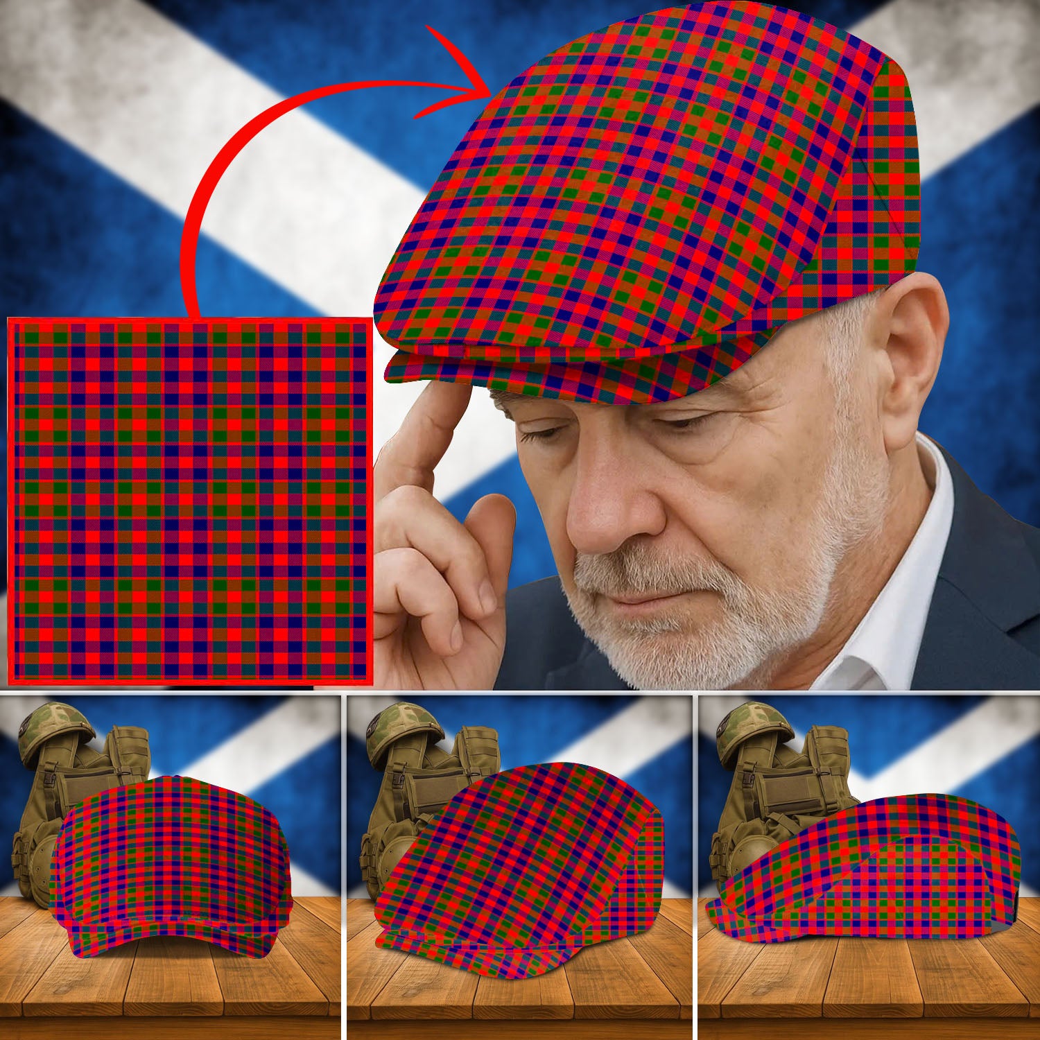 Clan Gow Modern Tartan Flat Cap BI61 Gow Modern Tartan Tartan Today