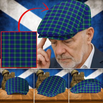 Clan Hamilton Hunting Modern Tartan Flat Cap GJ46