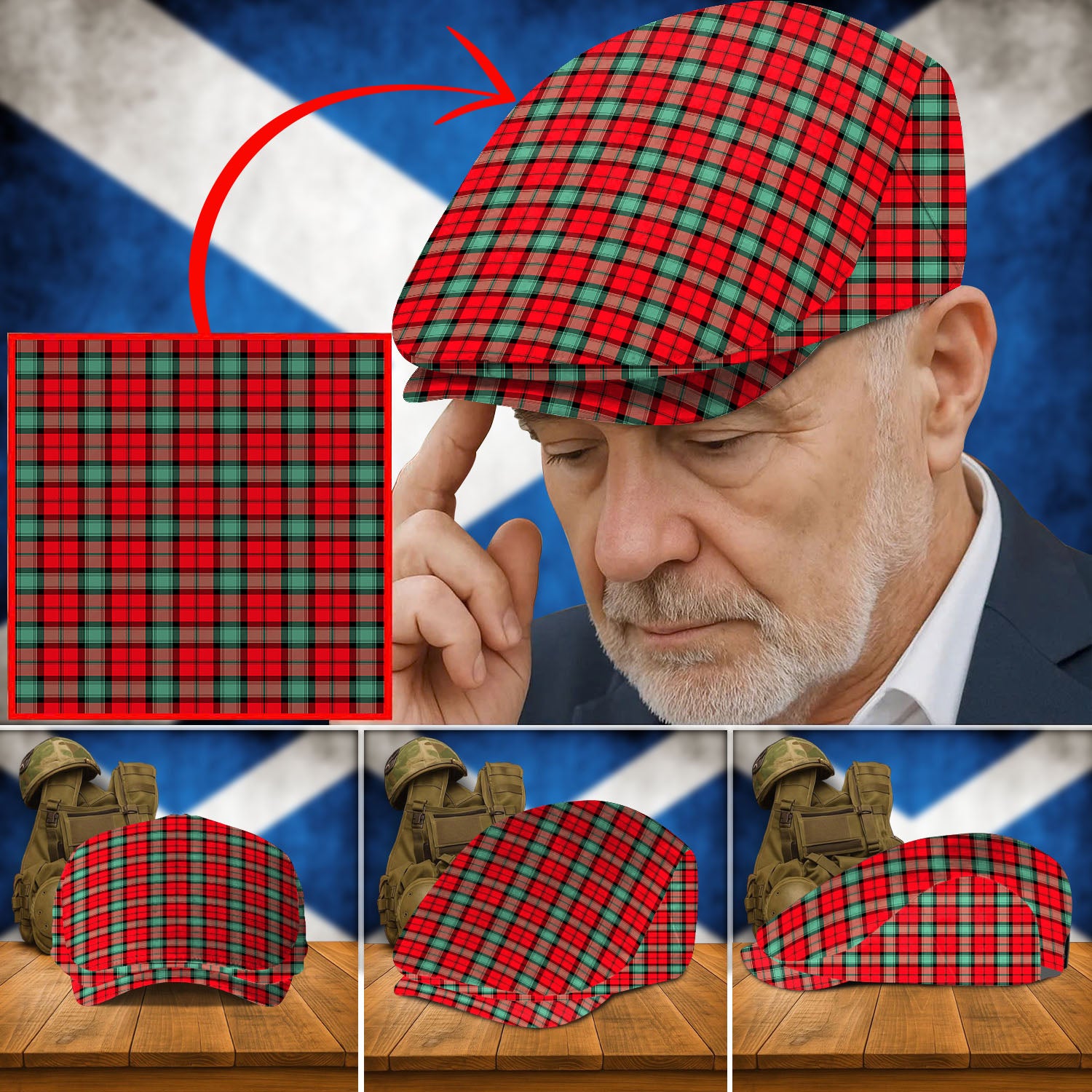 Clan Kerr Ancient Tartan Flat Cap GK89 Kerr Ancient Tartan Tartan Today