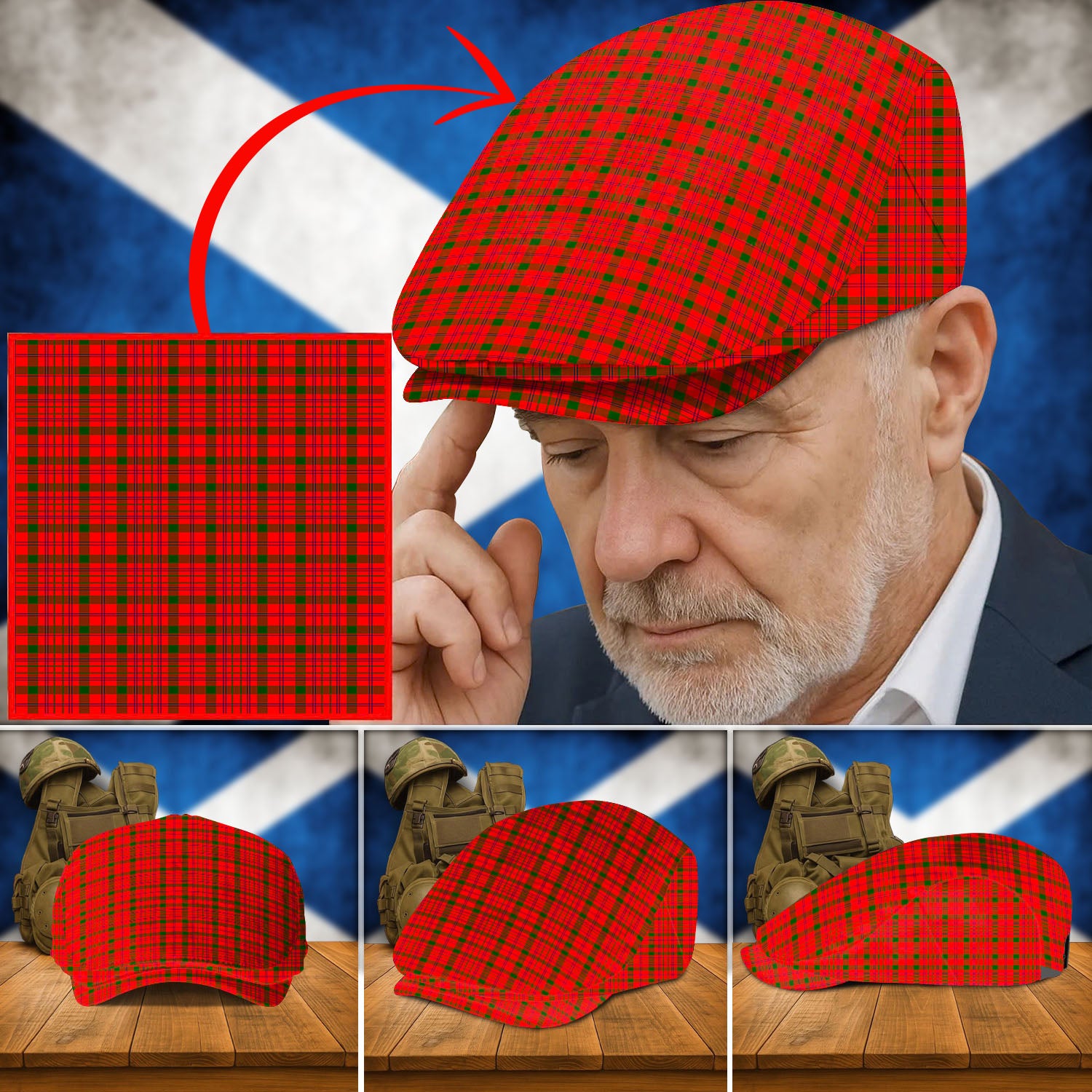 Clan MacDonnell of Keppoch Modern Tartan Flat Cap IJ10 MacDonnell of Keppoch Modern Tartan Tartan Today