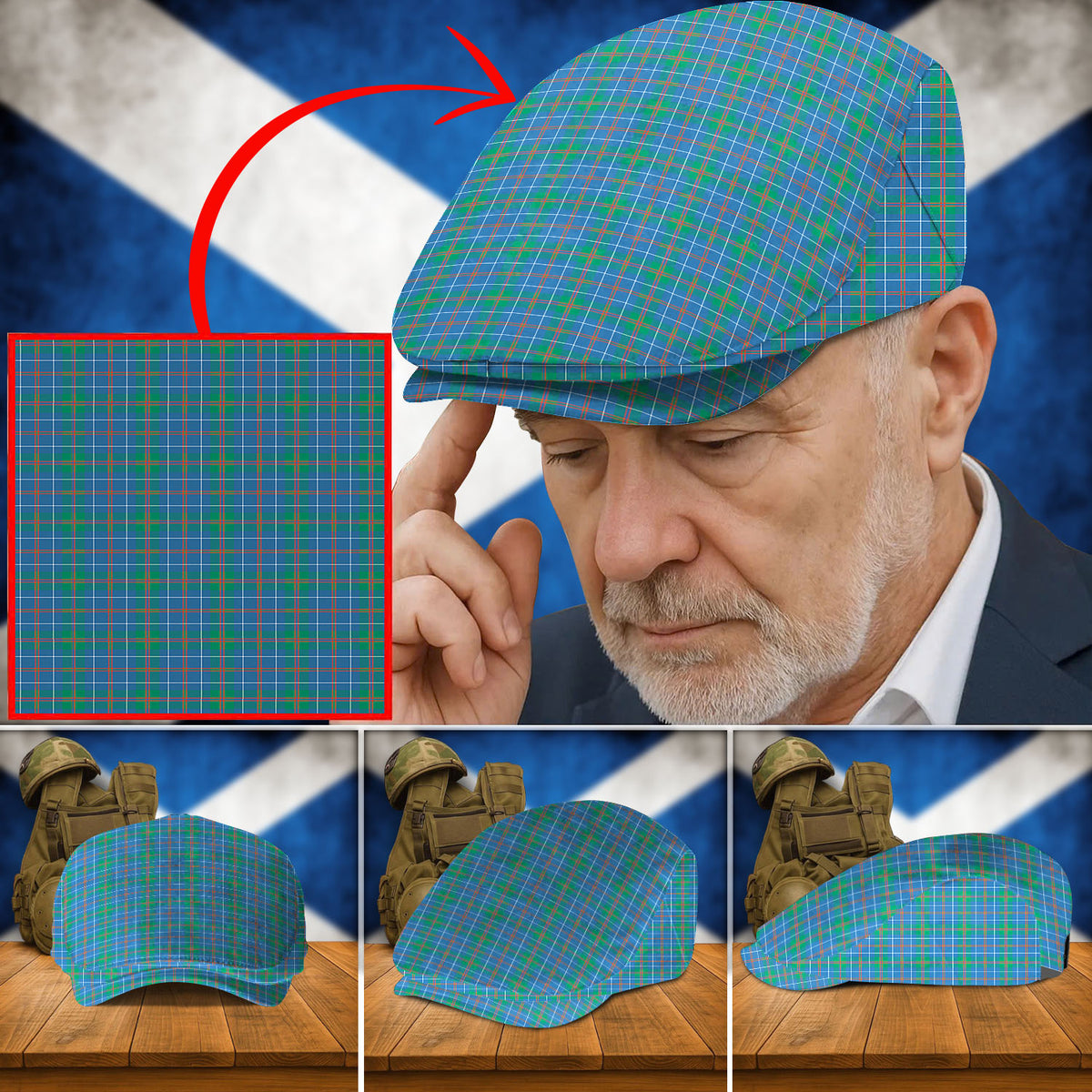 Clan MacHardy Ancient Tartan Flat Cap FJ24 MacHardy Ancient Tartan Tartan Today