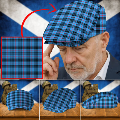 Clan MacKay Blue Tartan Flat Cap JC56