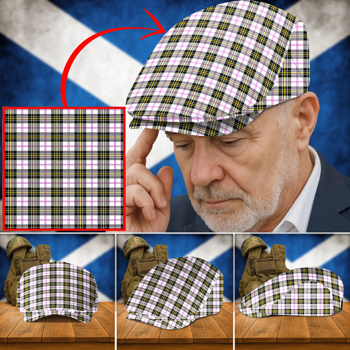 Clan MacPherson Dress Modern Tartan Flat Cap IS24 MacPherson Dress Modern Tartan Tartan Today