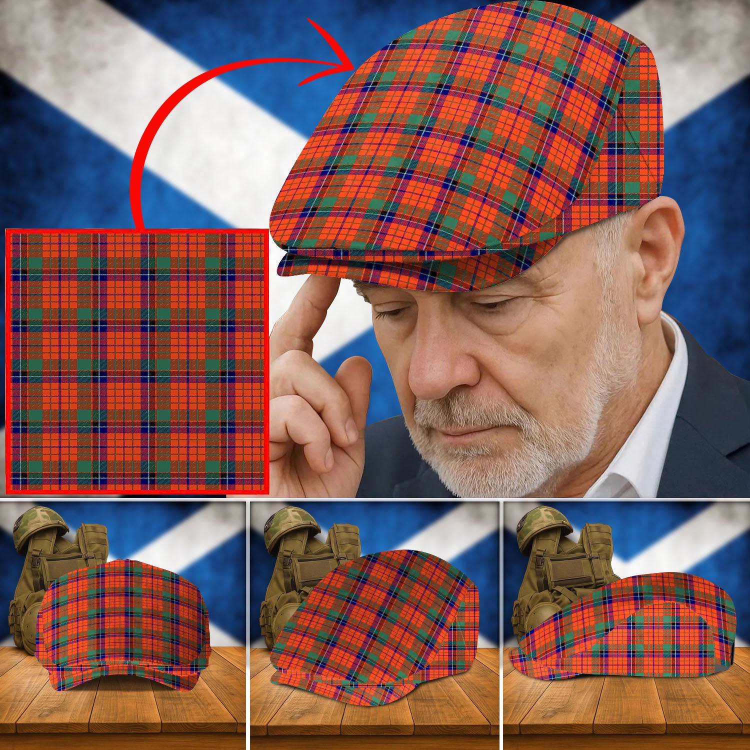 Clan Nicolson Ancient Tartan Flat Cap VI18 Nicolson Ancient Tartan Tartan Today