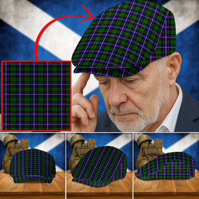 Clan Russell Modern Tartan Flat Cap CJ68