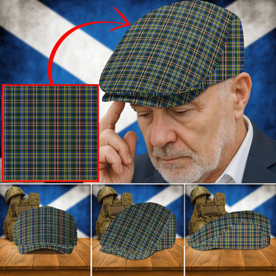 Clan Scott Green Modern Tartan Flat Cap FK63