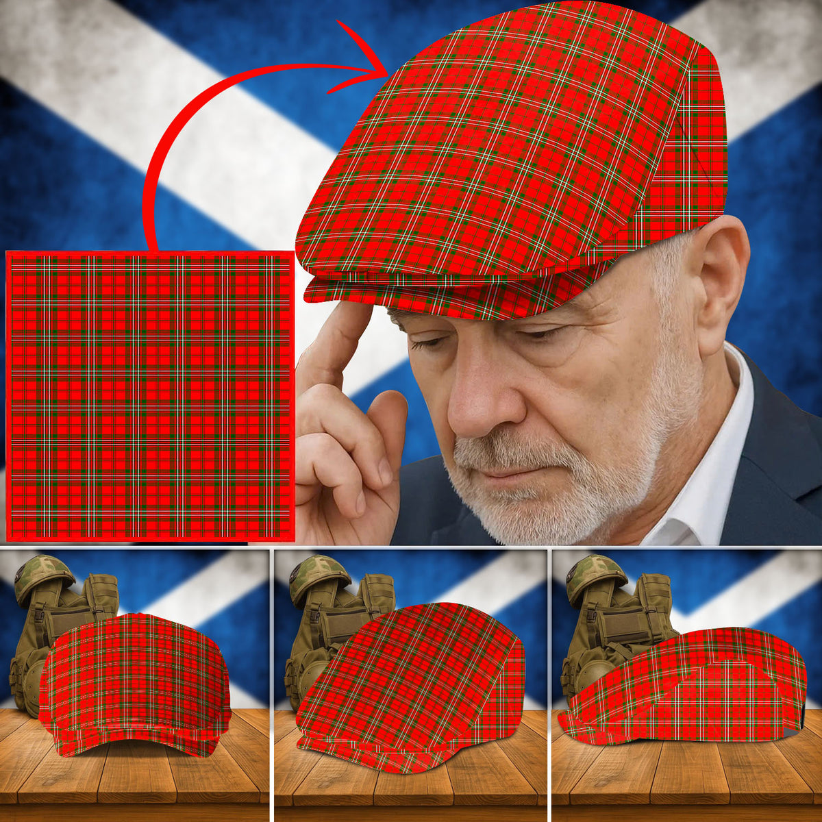 Clan Scott Modern Tartan Flat Cap TH17 Scott Modern Tartan Tartan Today