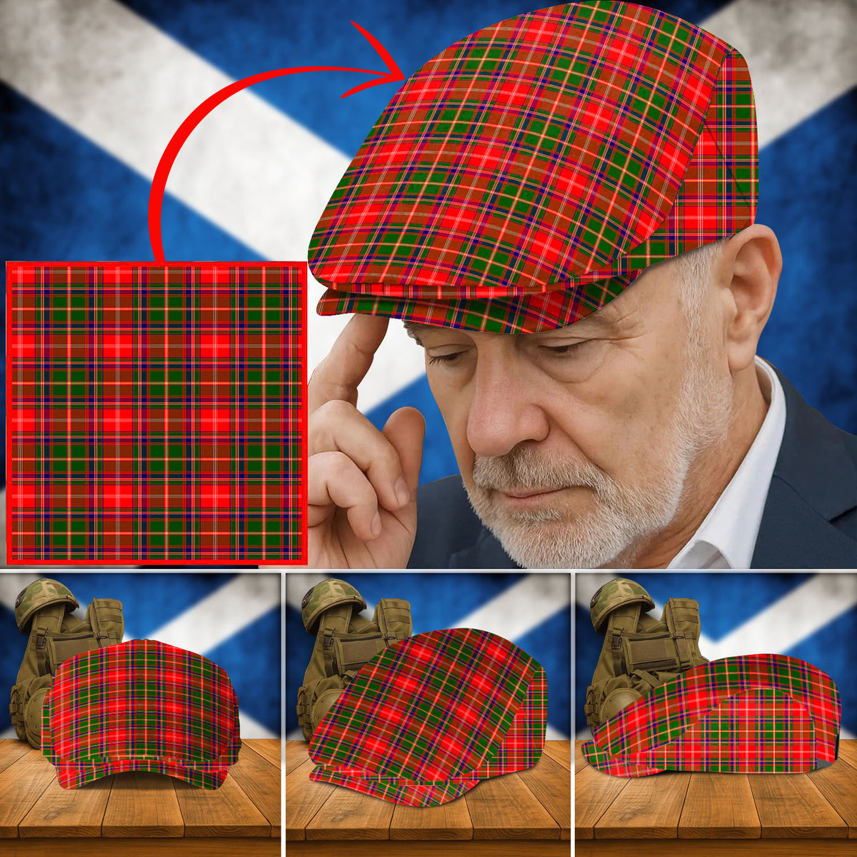 Clan Somerville Modern Tartan Flat Cap ZC55 Somerville Modern Tartan Tartan Today